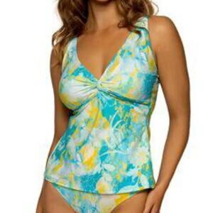 Sunsets Sea Haven Forever Tankini Swimsuit Tank Top Size 38G